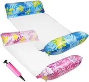 NatureMan Pool Floats Adult,2 Packs Hammock Pool Floats,4-in-1 Multi-Purpose Inflatable Pool Floats PVC Water Hammock Lounge Floaties Equipped with an air Pump