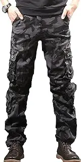 [Maiyifu-GJ] Men's Camo Relaxed Fit Cargo Pants Multi Pocket Military Combat Pant Lightweight Casual Outdoor Army Trousers