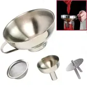 4Pk Stainless Steel Canning Funnel with Strainer for Wide and Regular Mason Jars