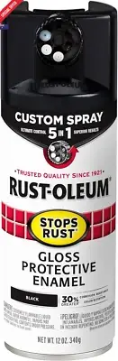 Rust-Oleum 5-in-1 Protective Enamel 340g – Gloss Black Rust Stop Paint
