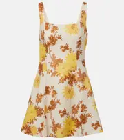 [Faithfull] Faithfull Felice floral linen minidress AU 6 yellow