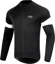 [Dooy] Men's Cycling Jersey Long Sleeves Biking Shirts Bike Shirt with Pockets, Breathable, Quick Dry