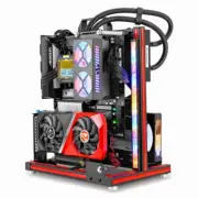 METALFISH Open Frame PC Case ATX/M-ATX Aluminum Horizontal/Vertical GPU Mount