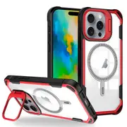 For iPhone 16 Pro Case, Lens Holder, Compatible with MagSafe Acrylic Cover, Red