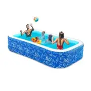Inflatable Pool for Kids and Adults, 102" x 63" x 22" 102x63x22"-Shark Pattern