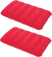 BESPORTBLE Waist Cushion for Office Inflatable Pool Pillows Nap Inflatable Pillow Mattress Seat Inflatable Plane Pillow Air Pillow Camping Outdoor Pillow Portable Inflation Cushion Red