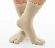 1 Pair - V-Toe Flip Flop Tabi Socks - Black, White, Khaki or Grey Solid