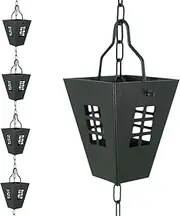 DFTDFYXYRain Chain Replacement Rain Chain Gutters Aluminum Rain Chain Adjustable Rain Catcher Chain for Gutters with Fixer and Hook,for Outside Divert Wateroutdoor Decor,Patio,Temple,1m(3.2ft)