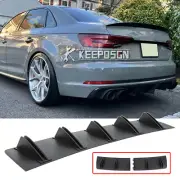 For Audi A3 A4 A5 A6 A7 A8 Matte Rear Bumper Diffuser Splitter Spoiler 10 Fins (for: Audi)