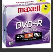Two packs Maxell 639002 Dvd+r Data & Video 5 Count DVDR DVD-R