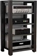 AV Media Stand,Adjustable Media Storage Shelves with Feet,5-Layer Open Storage Audio Rack,for Living Recording Studio Theater(B)
