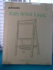 Wooden Art Easel Double-Sided Whiteboard and Chalkboard Adjustable Standing with