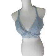 Aerie Blue Lace New Plunge Bralette NWT Size Large