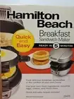 Hamilton Beach Breakfast Sandwich Maker 25475 - Silver - Brand New