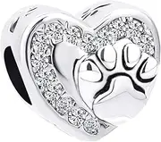 [SBI Jewelry] Dog Cat Paw Charm for Bracelet Pet Women Girls Kitten Animal Rabbit Mum Wife Family Birthday Jewellery, Compatible with Pandora Bracelet, Non-Precious Metal, No Gemstone