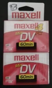 Maxell Mini DV 60 min Digital Video Cassette Tapes ~ 4 Pack ~ New Sealed