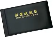 LIYONGHE 1 Pack Banknote Coin Collection Book Paper Money Binder Currency Albums Coin Holders for Collectors Bill Album for Collectors to Store Banknotes Currency Stamps (Black)