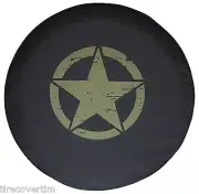 SpareCover Brawny Series - 32" Freedom Editio Commando Green Star Tire Cover