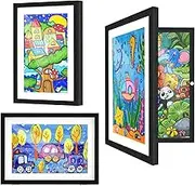 JSUDQR A4 Kids Artwork Display Frames Front Opening Childrens Artwork Picture Storage Frame A4 Holds 150 Pieces Drawing Crafting