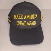 MAGA Hat Donald Trump Hat Red Black Dark MAGA One Size Black and Gold Maga Hat