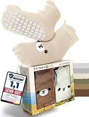[Kleinbär] Children's Stopper Socks [Set of 6] | Non-Slip Baby Socks with Nubs - Extra Safe & Breathable | Unisex Socks Children [3-5 Years] - Children's Socks with Animal Motifs, multi-coloured, 3-5