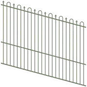 ProtectorAl 1201 - 2400 x 1800mm Pale Eucalypt Raked Up to 15º Loop And Spear Top Pool Fence Panel