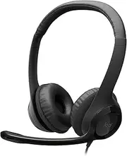Logitech H390 Wired Headset for PC/Laptop, Stereo Headphones with Noise Cancelling Microphone, USB-A, in-Line Controls, Works with Chromebook -Black