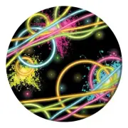 Glow Party 18cm 8 Pack Round Luncheon Plates