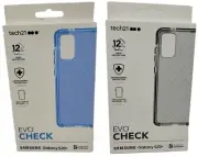 Tech21 Evo Check Case for Samsung Galaxy S20+ Plus, Flexible Gel Blue / Black