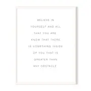Believe Framed Printed Wall Art - White
