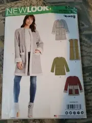 New Look 6536 Collarless Jackets or Vest, Sherpa Lining, Patch Pockets Sz 6-24