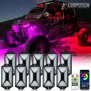 For Polaris RZR XP 1000 900 800 10Pods RGB+IC LED Rock Light Kit Underglow Light