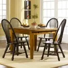 Liberty Furniture Treasures 5-Piece Retractable Solid Wood Dining Set Rustic Oak