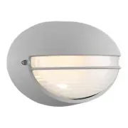 Access Lighting Clifton Oval Outdoor Bulkhead, Satin/Opal - 20270LEDDMG-SAT-OPL