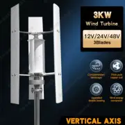 3000W 12V/24V/48V Vertical Axis Wind Turbine Generator Alternative Energy System