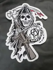 GRIM REAPER Son Of Anarchy Biker Rider Embroidered Vest Jacket 15 inch patch