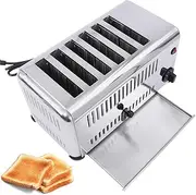 Commercial Toaster Bread, 2240/3240W Electric Hand Pop-up Toaster Oven with 5 Shade Settings & Extra Wide Slots, 4/6 Slice Stainless Steel Restaurant Oven, for Restaurant, Kitchen Home 6 Slice