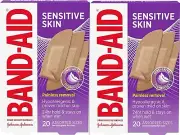 BAND-AID SENSITIVE Skin Bandages Assorted 20 ct ( 2 boxes )