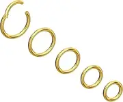 [NewkeepsR] 5pcs-20G/18G/16G Steel Nose Ring Hoops, Hinged Clicker Segment Sleeper Earrings Piercing