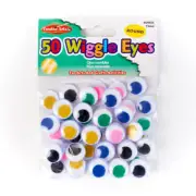 Charles Leonard WIGGLE EYES ROUND 15MM ASST 50CT