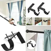 2/3/4PcS Curtain Pole Bracket No Drill Curtain Rod Holder Wooden Window Frame