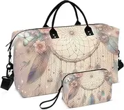 [YXYZRMY] Travel Duffel Bag Cute Dreamcatcher Feathers Gym Bag Sports Tote Bag with Multiple Interior Pockets Shoulder Weekender Bag for Women Men with Toiletry Bag 20.5”x 7.9”x 13.8, Multi-Colored, one