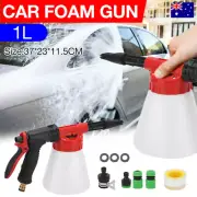 1L Car Wash Foam Gun Soap Sprayer Hose Lance Pipe Spray Bottle Cleaning Tool Kit