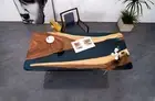 Custom Live Edge Epoxy Resin River & Ocean Wood Table | Walnut Tabletop Only