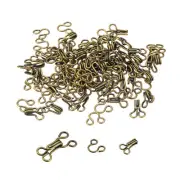 50pcs Sewing Hooks and Eyes Closure for Bra Trousers Skirt Dress, Bronze