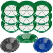 9pc CLASSIFIER SIFTING PANS 4 YOUR GOLD PANNING & 3 14" Pans One of each Color