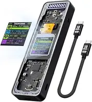 Binxind Smart 2280 M.2 NVMe SSD Enclosure Cyber Design Explorer Edition with LCD Display Max 10GBps Type-C Black