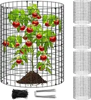 15Pcs Metal Plants Protectors 13.7inch Metal Mesh Plants Cages to Keep Animals Out Rustproof Garden Protection Covers for Indoor Outdoor Garden