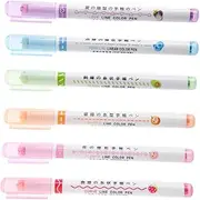 Angoily 6pcs Set Highlighter Pens Set for Note Taking and Journaling Fast Drying Unique Design Students and Office Supplies