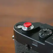 Red Concave Small Soft Release Button f/ Leica M3 MP M8 M9 Fuji X100 Nikon Canon